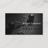 Moderne zwarte fitness personal trainer workout visitekaartje (Voorkant)