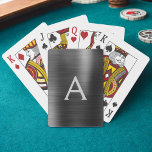Moderne zwarte Folie roestvrij staal monogram Pokerkaarten<br><div class="desc">Zwarte Faux Metallic Folie Roestvrij staal Elegant Monogram Speelkaarten. Deze speelkaarten kunnen worden aangepast om uw initiaal en voornaam op te nemen en een geweldige feestgunst te zijn voor een lief 16-jarig verjaardagsfeest,  vrijgezellenfeest,  25-jarig jubileum,  huwelijksgunst of vrijgezellenfeest.</div>