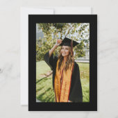 Moderne zwarte foto Afstuderen afstudeerfeest Kaart (Achterkant)