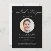 Moderne zwarte foto die het leven viert kaart (Voorkant)