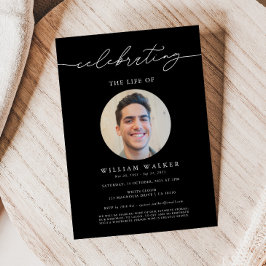 Moderne zwarte foto die het leven viert kaart