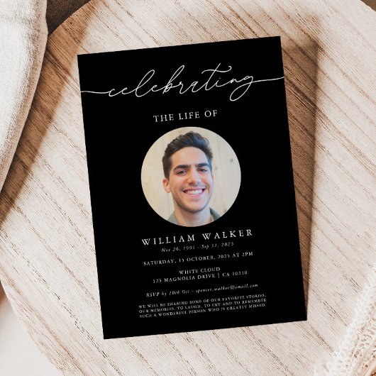 Moderne zwarte foto die het leven viert kaart