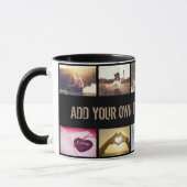 Moderne zwarte foto en bericht mok (Links)