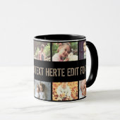 Moderne zwarte foto en bericht mok (Voorkant rechts)