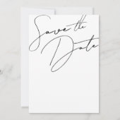 Moderne Zwarte Foto Huwelijk Save the Date (Achterkant)