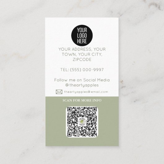 moderne zwarte Foto logo QR code professional Visitekaartje (Achterkant)