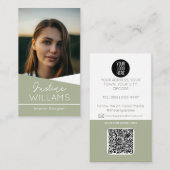 moderne zwarte Foto logo QR code professional Visitekaartje (Voorkant / Achterkant)