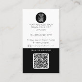 moderne zwarte Foto logo QR code professional Visitekaartje (Achterkant)