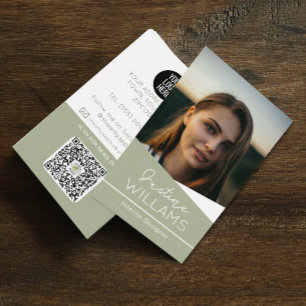 moderne zwarte Foto logo QR code professional Visitekaartje