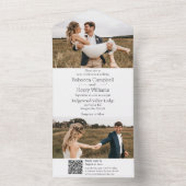 Moderne zwarte foto | Monogram | QR-code All In One Uitnodiging (Binnen)