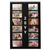 Moderne zwarte foto-omslag kalender (Hoes)