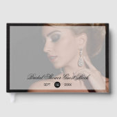 Moderne Zwarte Foto Transparante Overlay Bruidsfee Gastenboek (Voorkant)