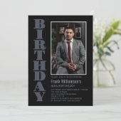 Moderne zwarte foto van elke leeftijd kaart (Staand voorkant)