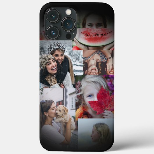 Moderne zwarte fotocollage 6 Afbeelding Case-Mate iPhone Case (Achterkant)