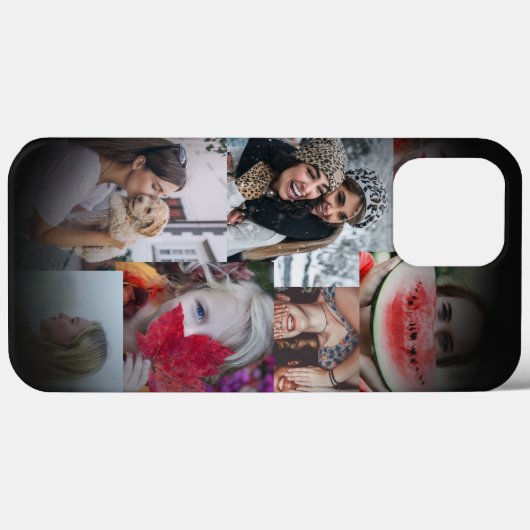 Moderne zwarte fotocollage 6 Afbeelding Case-Mate iPhone Case (Achterkant (horizontaal))
