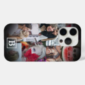 Moderne zwarte fotocollage 6 Afbeelding monogram Case-Mate iPhone Case (Achterkant (horizontaal))