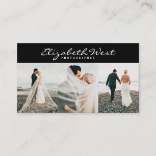 Moderne zwarte fotografie trendy foto kalligrafie visitekaartje