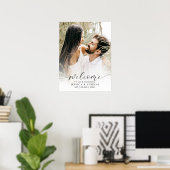 Moderne zwarte fotokalligrafie Witte gradiënt Poster (Thuiskantoor)