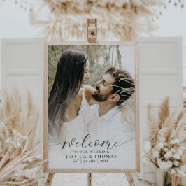 Moderne zwarte fotokalligrafie Witte gradiënt Poster