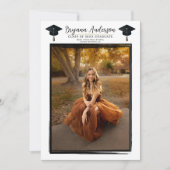 Moderne Zwarte Fotolijst met Zilveren Rand Trendy  Kaart (Voorkant)