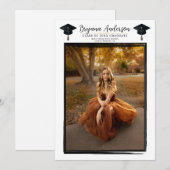 Moderne Zwarte Fotolijst met Zilveren Rand Trendy  Kaart (Voorkant / Achterkant)