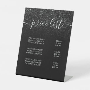 Moderne zwarte galerijlijst reclamebord met voetstuk