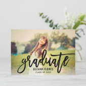 Moderne zwarte geborstelde de GraduPartij van de F Kaart (Staand voorkant)