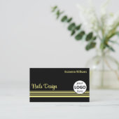 Moderne zwarte gele strepen met Logo Professional Visitekaartje (Staand voorkant)