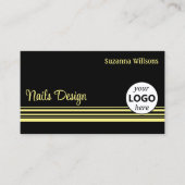Moderne zwarte gele strepen met Logo Professional Visitekaartje (Voorkant)