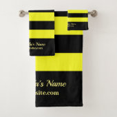 Moderne zwarte & gele Stripes - Aangepaste zakelij Bad Handdoek (Insitu)