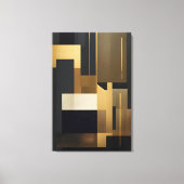Moderne Zwarte Geometrische Abstracte Canvas Afdruk (Voorkant)