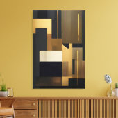 Moderne Zwarte Geometrische Abstracte Canvas Afdruk (Insitu (Woonkamer))