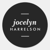 Moderne zwarte gepersonaliseerde Stickers (Voorkant)