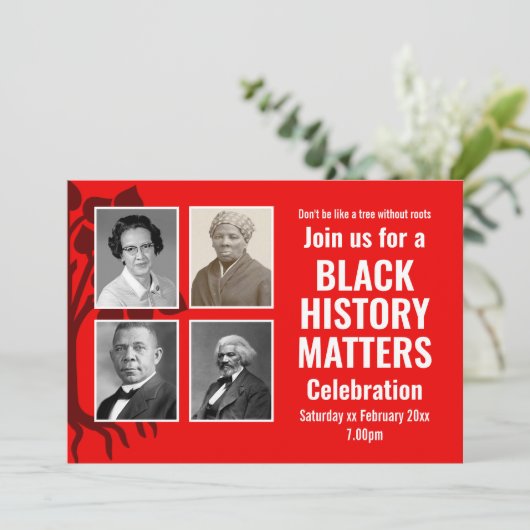 Moderne ZWARTE GESCHIEDENIS MAAND telt Foto Kaart (Staand voorkant)