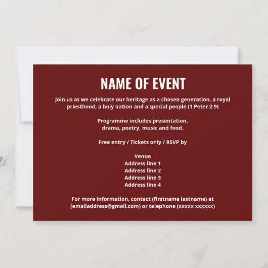 Moderne ZWARTE GESCHIEDENIS MAAND telt Foto Kaart (Achterkant)