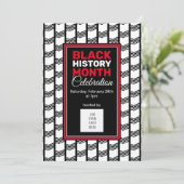 Moderne zwarte geschiedenismaand en FOTO-LOGO toev Kaart (Staand voorkant)