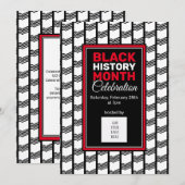 Moderne zwarte geschiedenismaand en FOTO-LOGO toev Kaart (Voorkant / Achterkant)