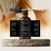 Moderne zwarte gezicht serum druppelaar Cosmo fles Etiket