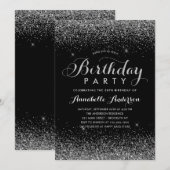 Moderne zwarte glitter bespaart elke dag kaart (Voorkant / Achterkant)