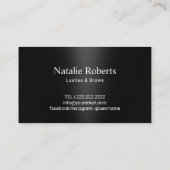 Moderne zwarte glitter drijft salon & spa-logo klantenkaartje (Achterkant)