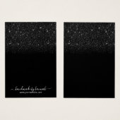 Moderne zwarte Glitter Earring Display Holder Visitekaartje (Voorkant /achterkant)
