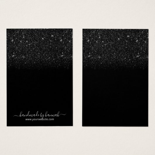 Moderne zwarte Glitter Earring Display Holder Visitekaartje (Voorkant /achterkant)