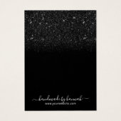 Moderne zwarte Glitter Earring Display Holder Visitekaartje (Voorkant)