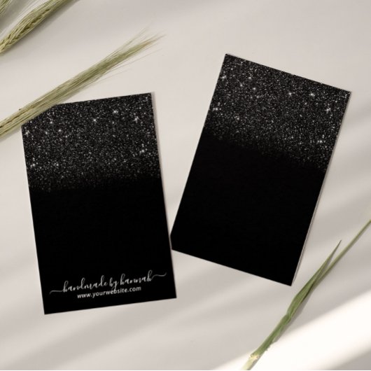 Moderne zwarte Glitter Earring Display Holder Visitekaartje
