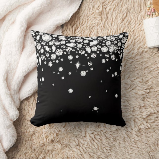 Moderne Zwarte Glitter Kussen (Deken)