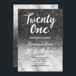 Moderne zwarte glitter marmer ombre 21st Birthday Kaart<br><div class="desc">Moderne faux zwarte glitter white marble ombre 21st Birthday Een moderne 21e verjaardag van de feestdag van de Dag van de Vrijheid,  handgeschreven stijl borsteltypografie. Als u een gewijzigde en aangepaste tekst nodig hebt,  aarzel dan niet om contact met mij op te nemen!</div>