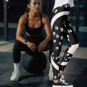 Moderne Zwarte Glitter Sparkle Kattenpoot Geperson Leggings