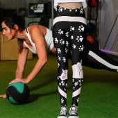 Moderne Zwarte Glitter Sparkle Kattenpoot Geperson Leggings