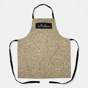 Moderne zwarte glitter Sparkle Personalized Schort