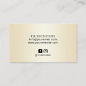 Moderne zwarte glitter steekt parelbruine salon af visitekaartje (Achterkant)